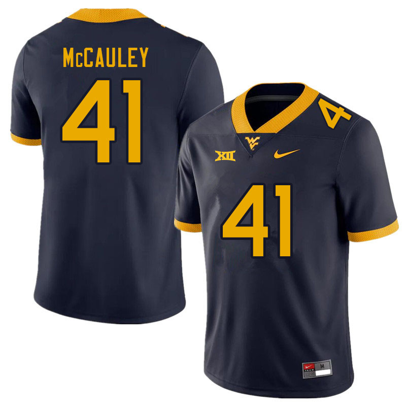 NCAA Men's Jax McCauley West Virginia Mountaineers Navy #41 Nike Stitched Football College Authentic Jersey JI23B26JD